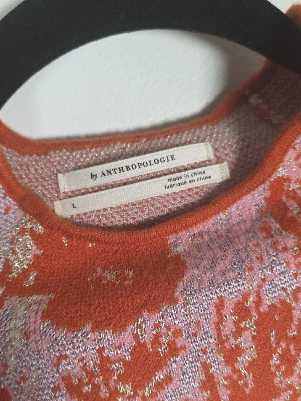 Anthropologie The Beatriz Mock-Neck Sweater: Lurex Edition – Orange Multi, S
